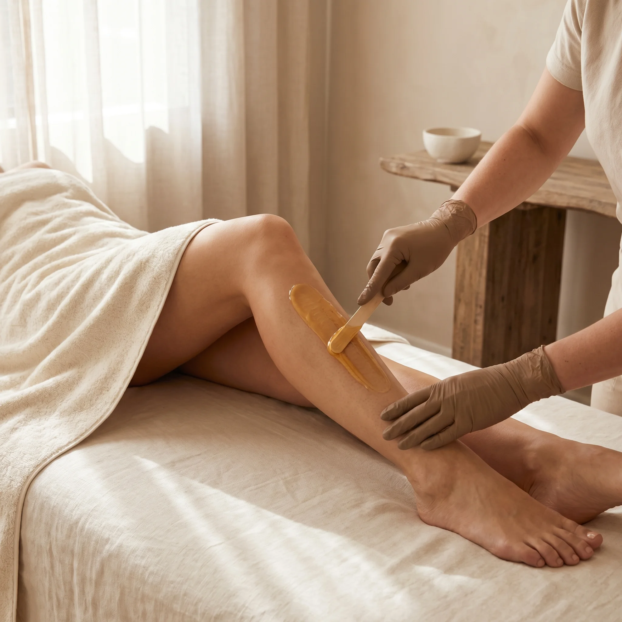 Full leg waxing treatment from ankle to thigh for completely smooth legs