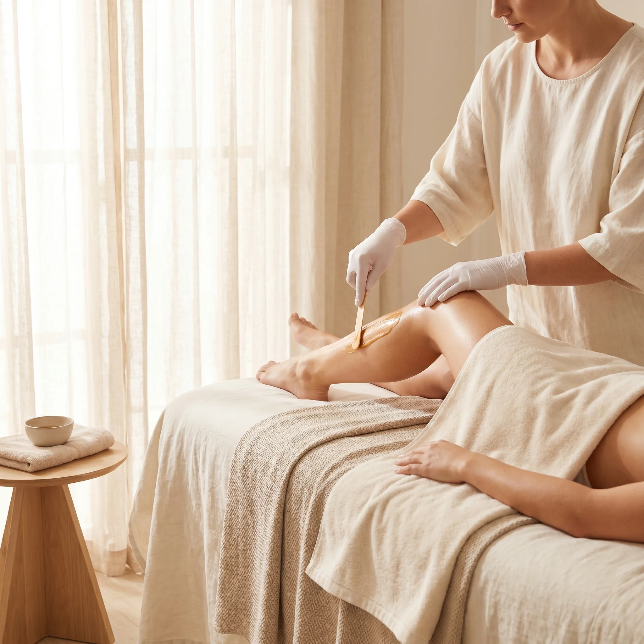 Half leg waxing treatment from knee to ankle or thigh to knee